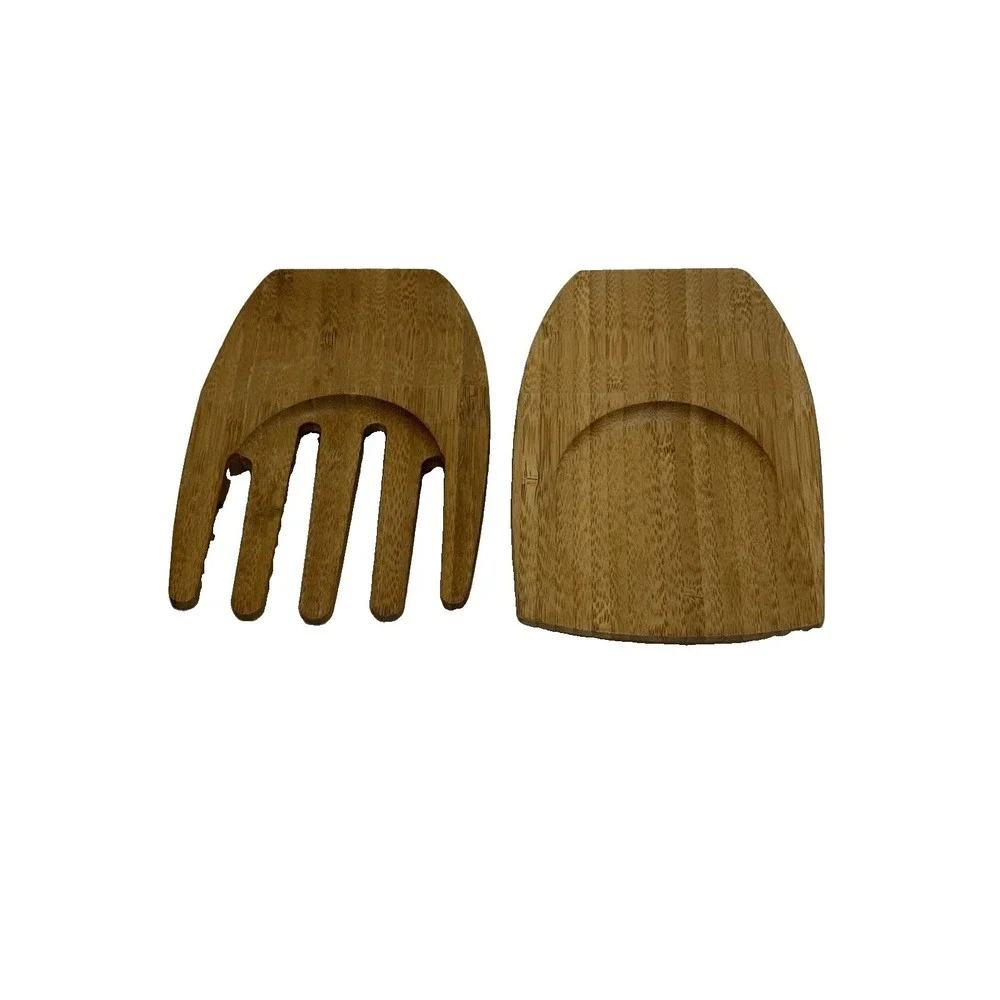 The Pampered Chef Bamboo Salad Tongs Serving Claws Tossing Bamboo Wood
